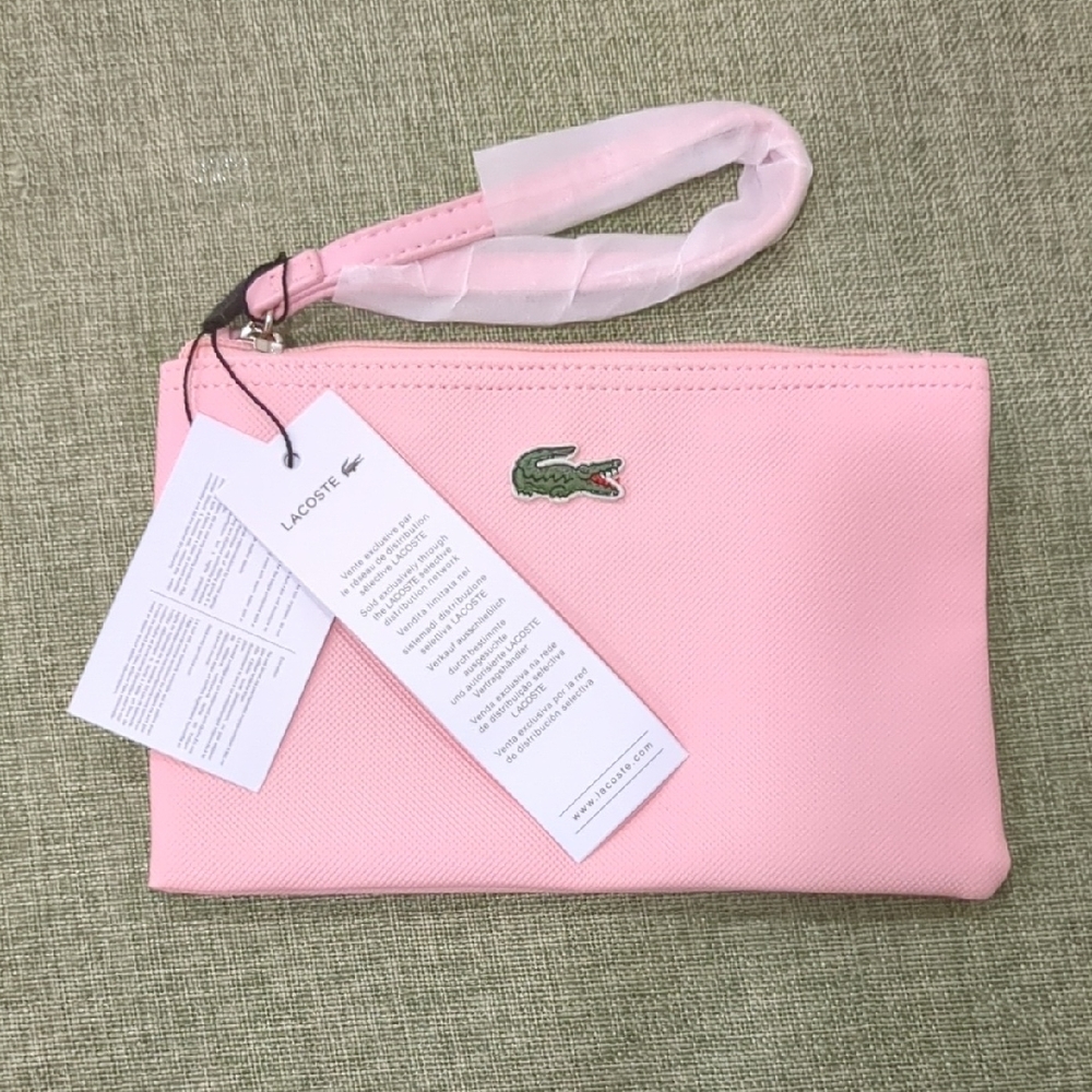 Lacoste Light Pink Wristlet Clutch